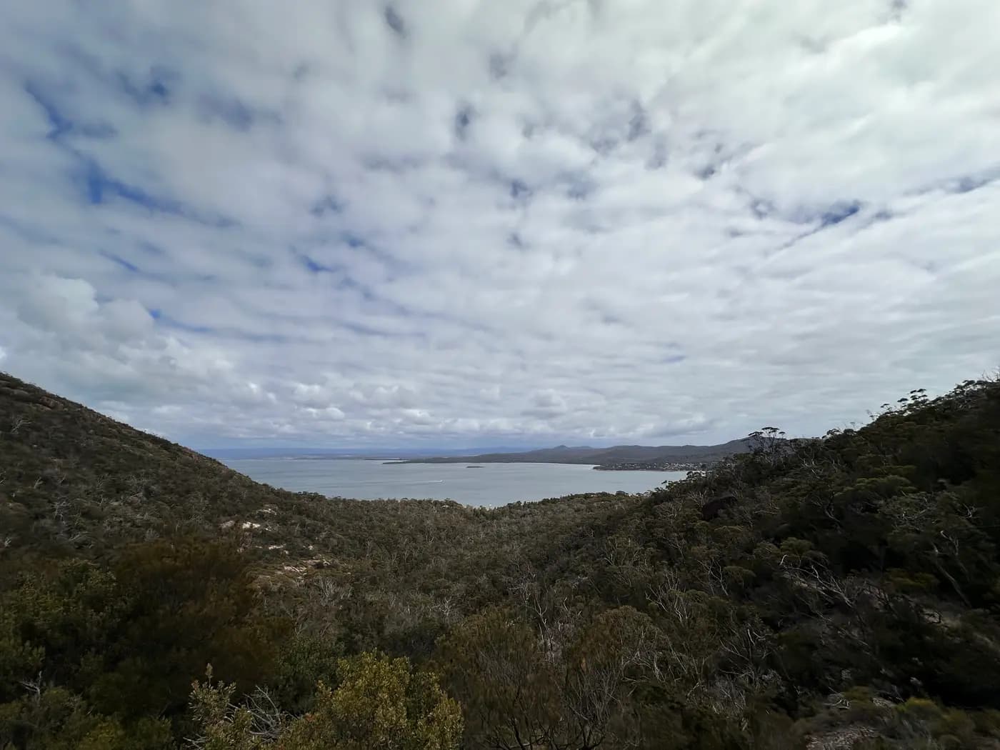 Great Oyster Bay with The Hazards flanking the walking track
