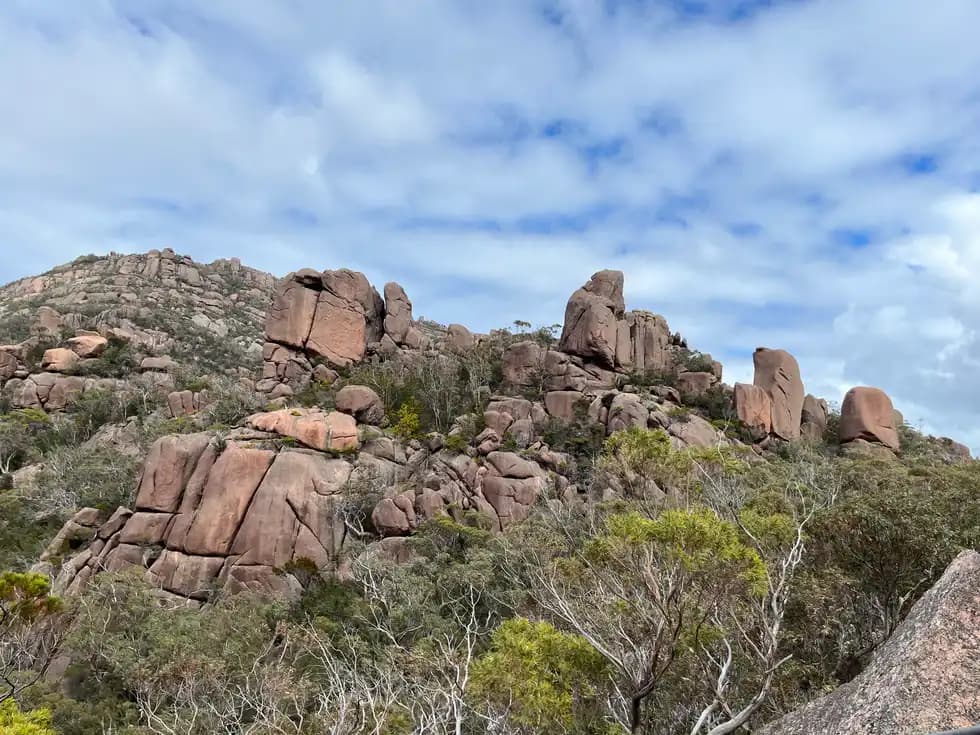 The Hazards pink granite formations along the Freycinet Peninsula walking track